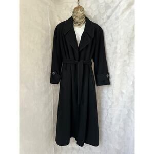 VTG REGENCY 100% Pure Cashmere Black Women’s 8 Extra LONG Maxi Coat USA LUXURY